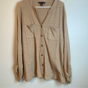 Carolyn Taylor Tan Button Down Shirt